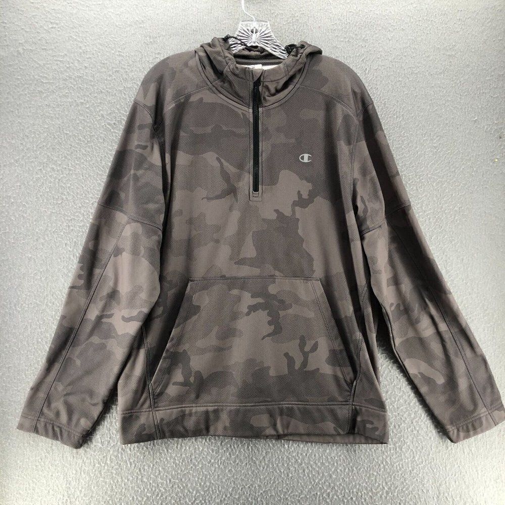 Champion Men's Shirts Champion Camouflage Pullover Zip Hoodie Grey